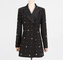 Nyla Black Rhinestone Embellished Blazer Dress