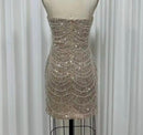 Viviana Strapless Sweetheart Neck Pearl Sequin Embellished Mini Dress