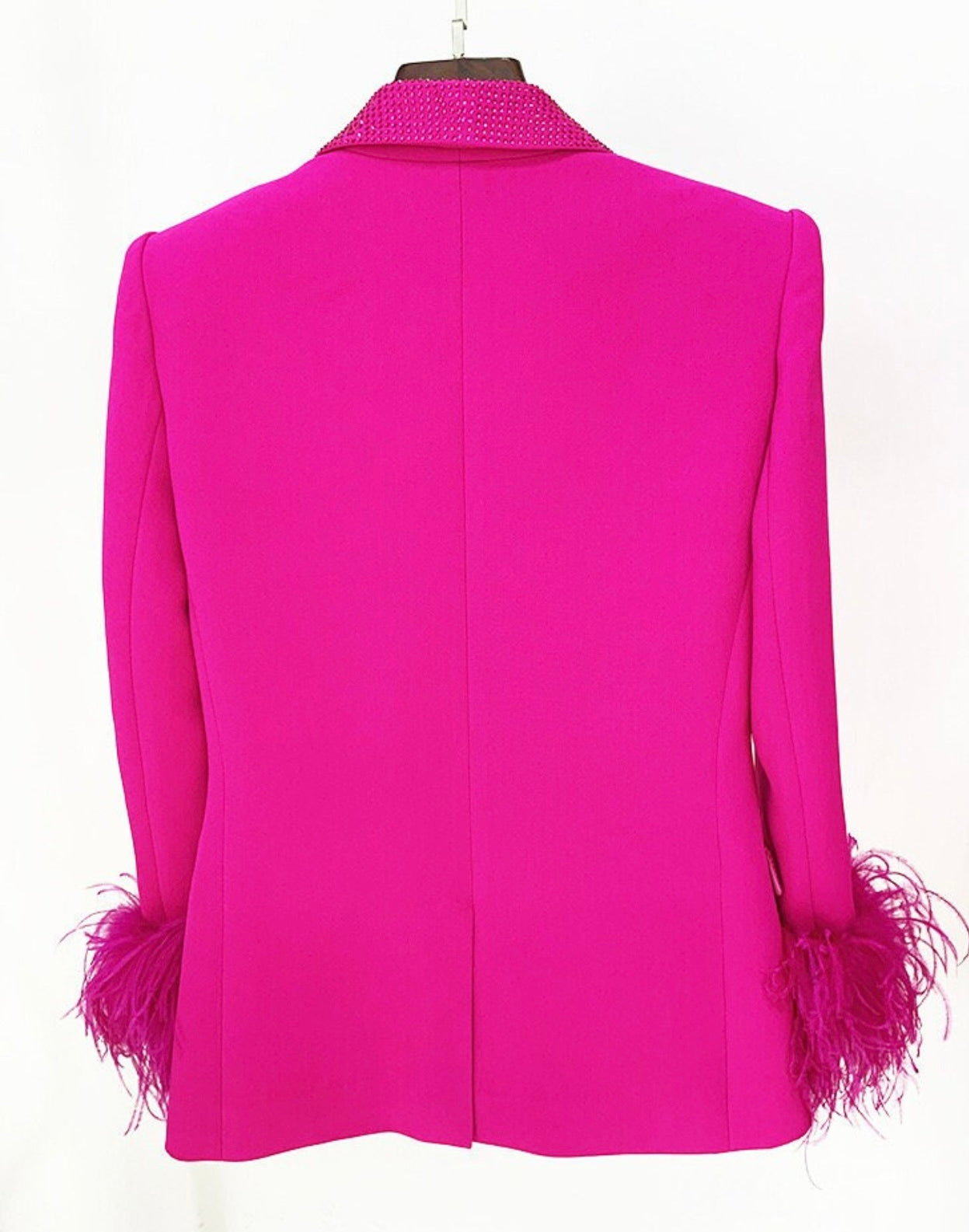 Farrah Crystal and Feather Trim Blazer