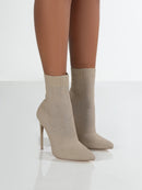 Sock Pointed Toe Stiletto Booties