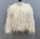 Mina Fluffy Feather Coat - 22” Length