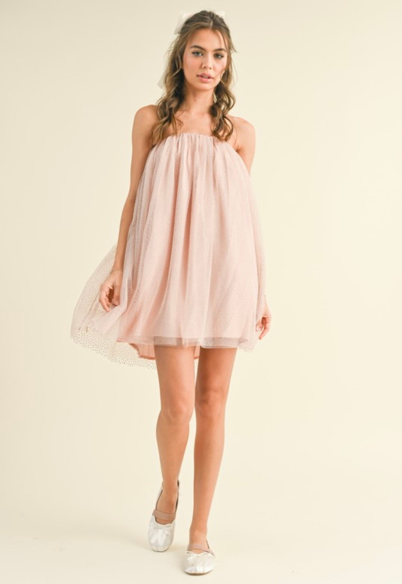 Cali Strapless Embellished Tulle Trapeze Mini Dress