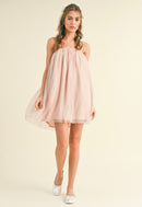 Cali Strapless Embellished Tulle Trapeze Mini Dress