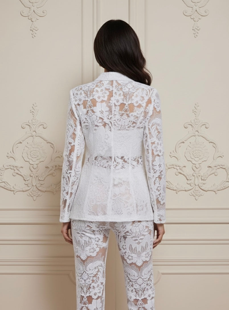 Sutton Lace and Sequin Blazer and Pant Set