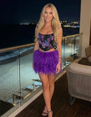 Tatum Feather Mini Skirt
