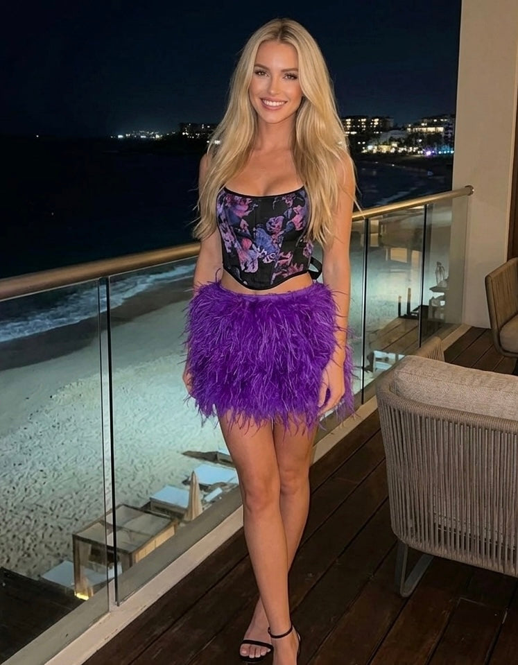 Tatum Feather Mini Skirt