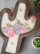Colorful What the Succulent Cactus Dough Bowl Candle