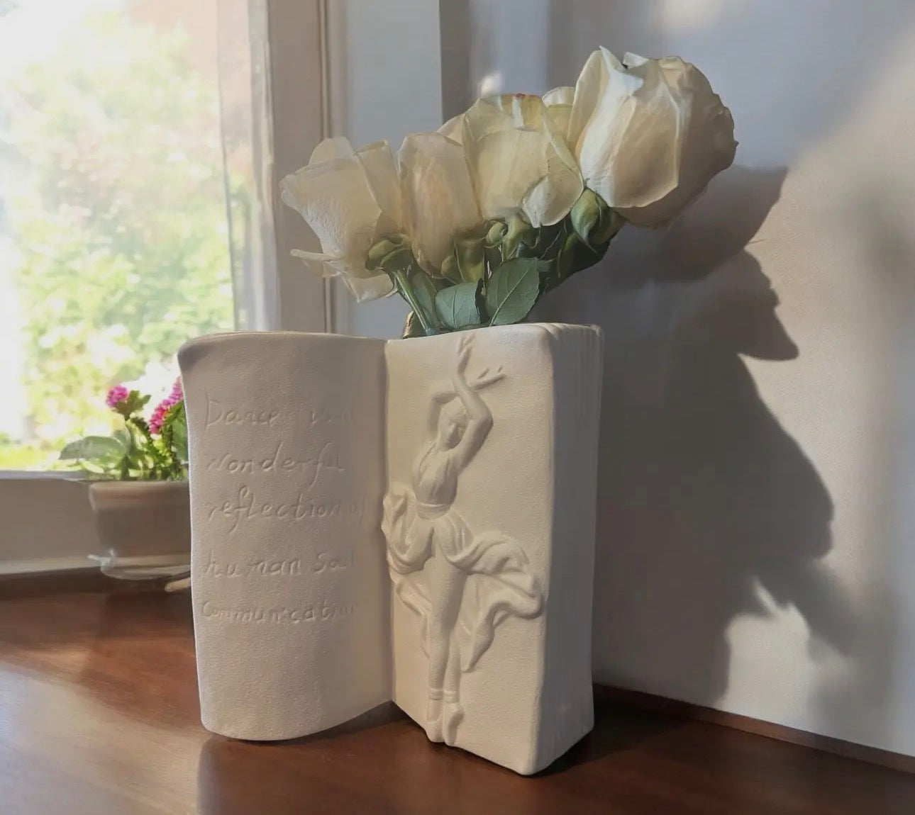 Ballerina Open Book Floral Vase