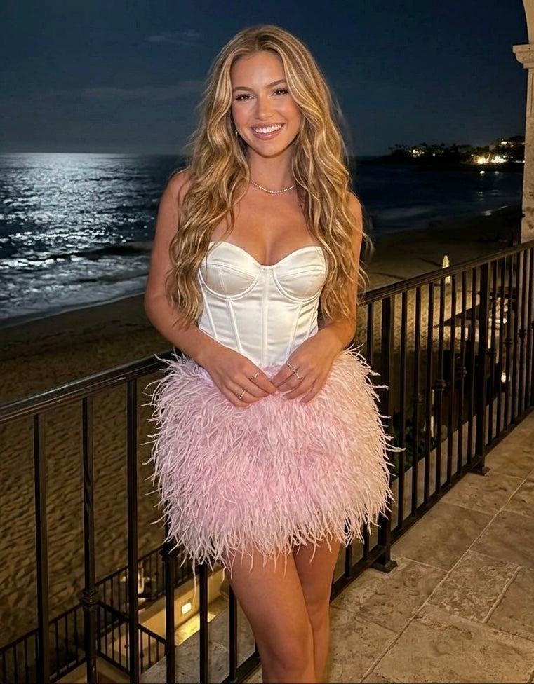 Tatum Feather Mini Skirt