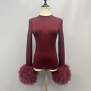Kennedy Knit Sweater with Detachable Mongolian Fur Cuffs