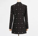Nyla Black Rhinestone Embellished Blazer Dress