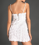 Katina Sleeveless Lace Back 3D Rose Mini Dress