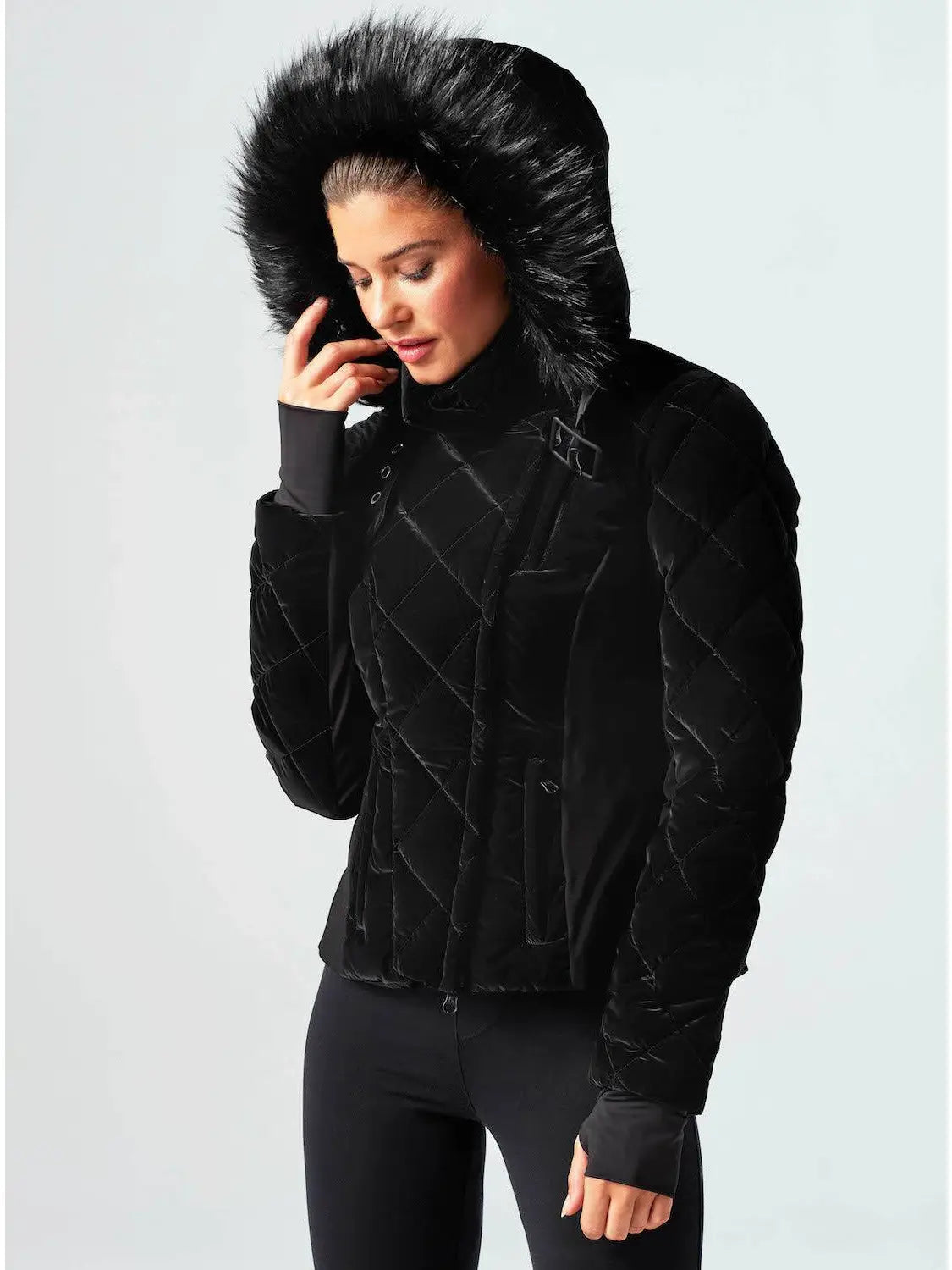 Kyan Carbon Coated Jacket with Removable Faux Fur Collar