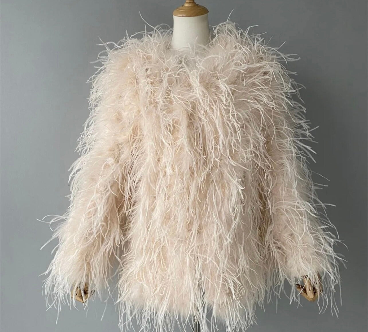 Dezi Fluffy Feather Coat - 30” Length