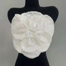 Kyan Strapless Sequin 3D Flower Tube Top