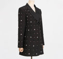 Nyla Black Rhinestone Embellished Blazer Dress