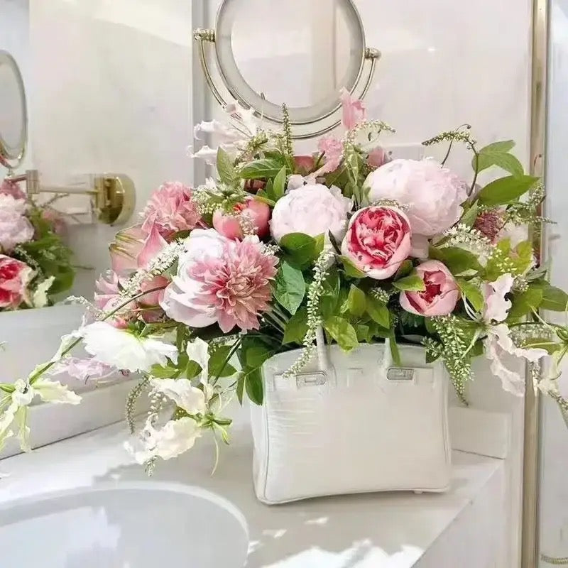Luxury “Birkin” Inspired Resin Purse Vase