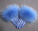 Fur Trimmed Leather Gloves