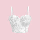 Mala 3D Floral and Pearl Embellished Bustier