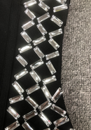 Rella Black Sleeveless One Shoulder Side Crystal Embellished Hi Low Dress