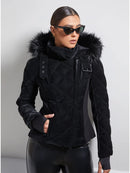 Kyan Carbon Coated Jacket with Removable Faux Fur Collar