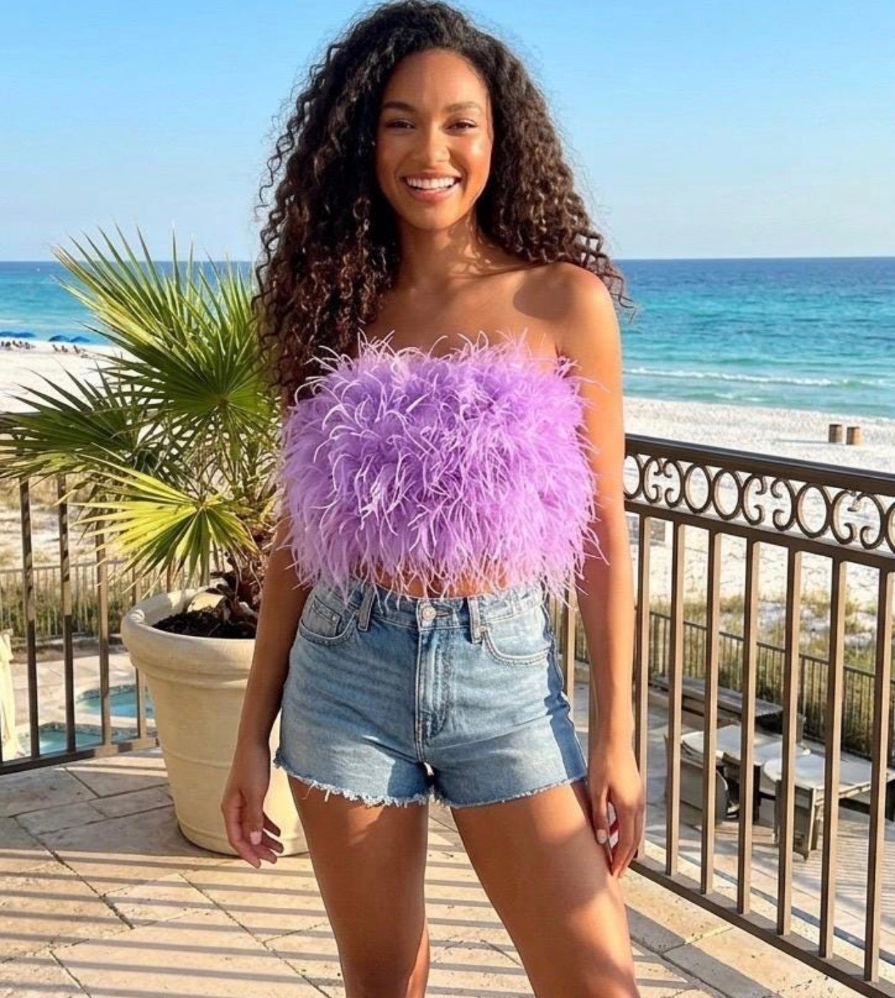 Alania Feather Top 12" Length