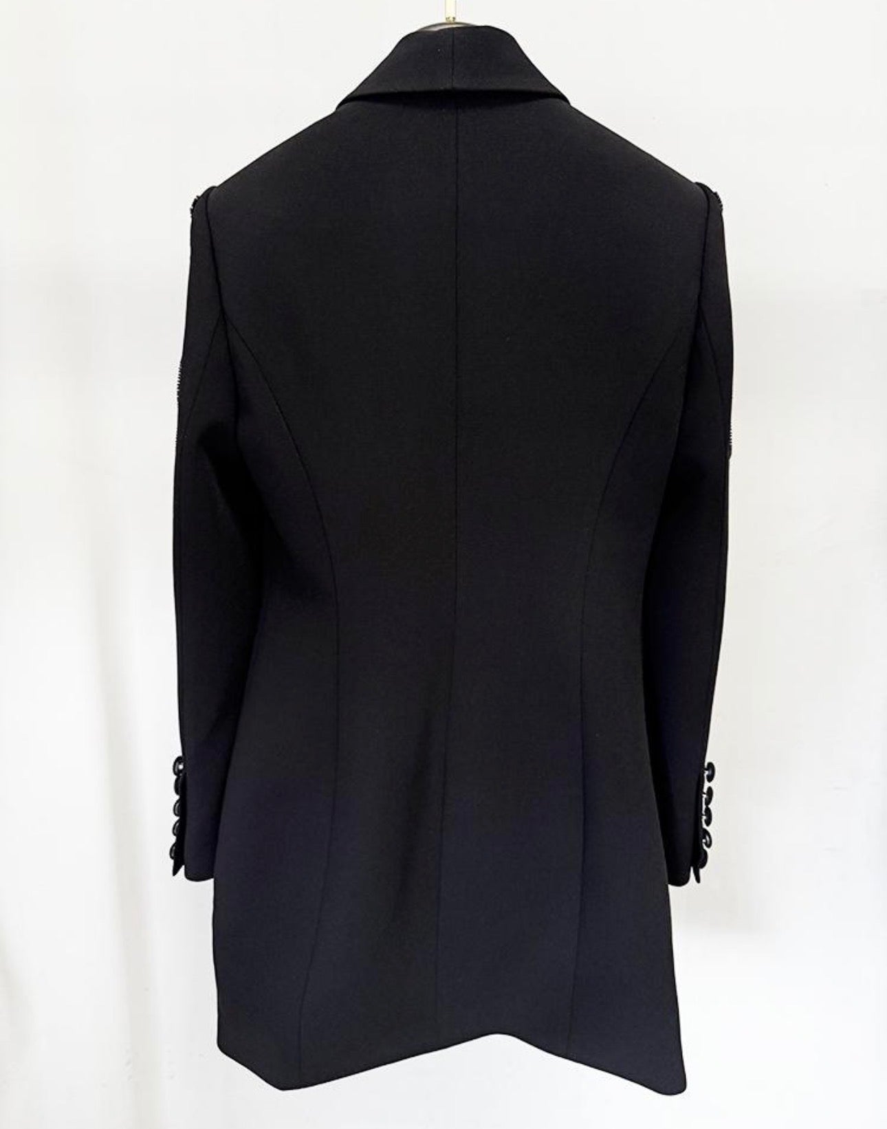 Davi Sequin Pattern Embellished Asymmetrical Front Blazer Dress