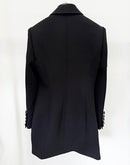 Davi Sequin Pattern Embellished Asymmetrical Front Blazer Dress