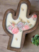 Colorful What the Succulent Cactus Dough Bowl Candle