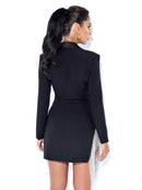 Hayley Rhinestone Trim Blazer Dress