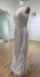 Anika Bead and Feather Embellished Gown