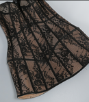 Miley Strapless Sweetheart Neck Black Lace Nude Lining Mini Dress