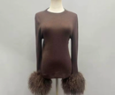 Kennedy Knit Sweater with Detachable Mongolian Fur Cuffs