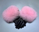 Fur Trimmed Leather Gloves