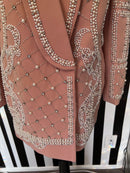 Maxi Pearl and Rhinestone Embellished Blazer