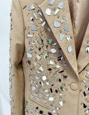 Thora Mirror Embellished Blazer and Short Set
