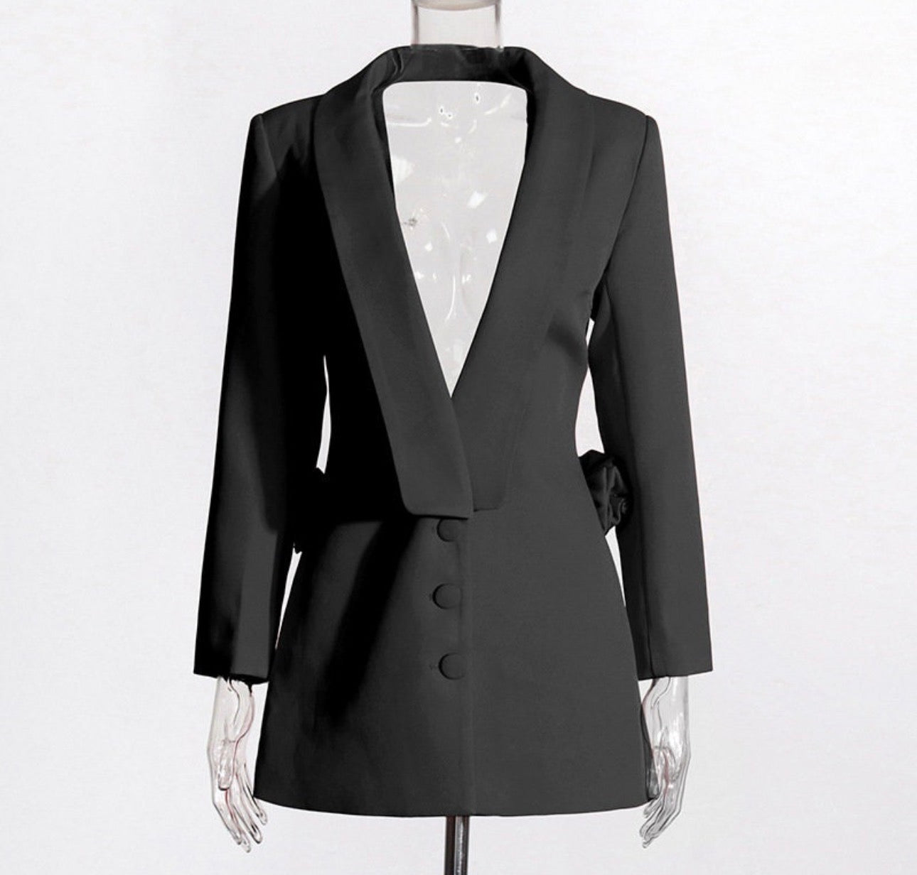 Marise Backless 3D Rose Detail Blazer