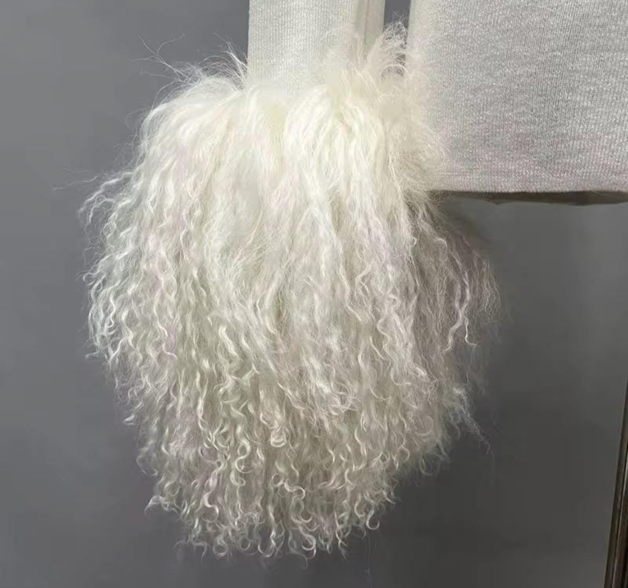 Kennedy Knit Sweater with Detachable Mongolian Fur Cuffs