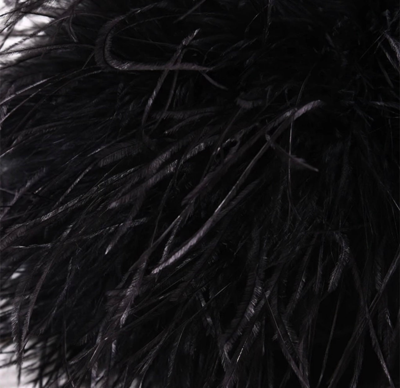 Dira Long Fluffy Feather Coat