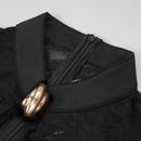 Tajay Black Lace Keyhole Mock Neck High Slit Maxi Dress