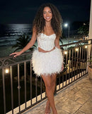 Tatum Feather Mini Skirt