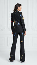 Finley Black Floral Blazer and Pant Suit