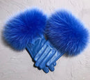 Fur Trimmed Leather Gloves