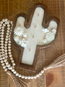 White What the Succulent Cactus Dough Bowl Candle