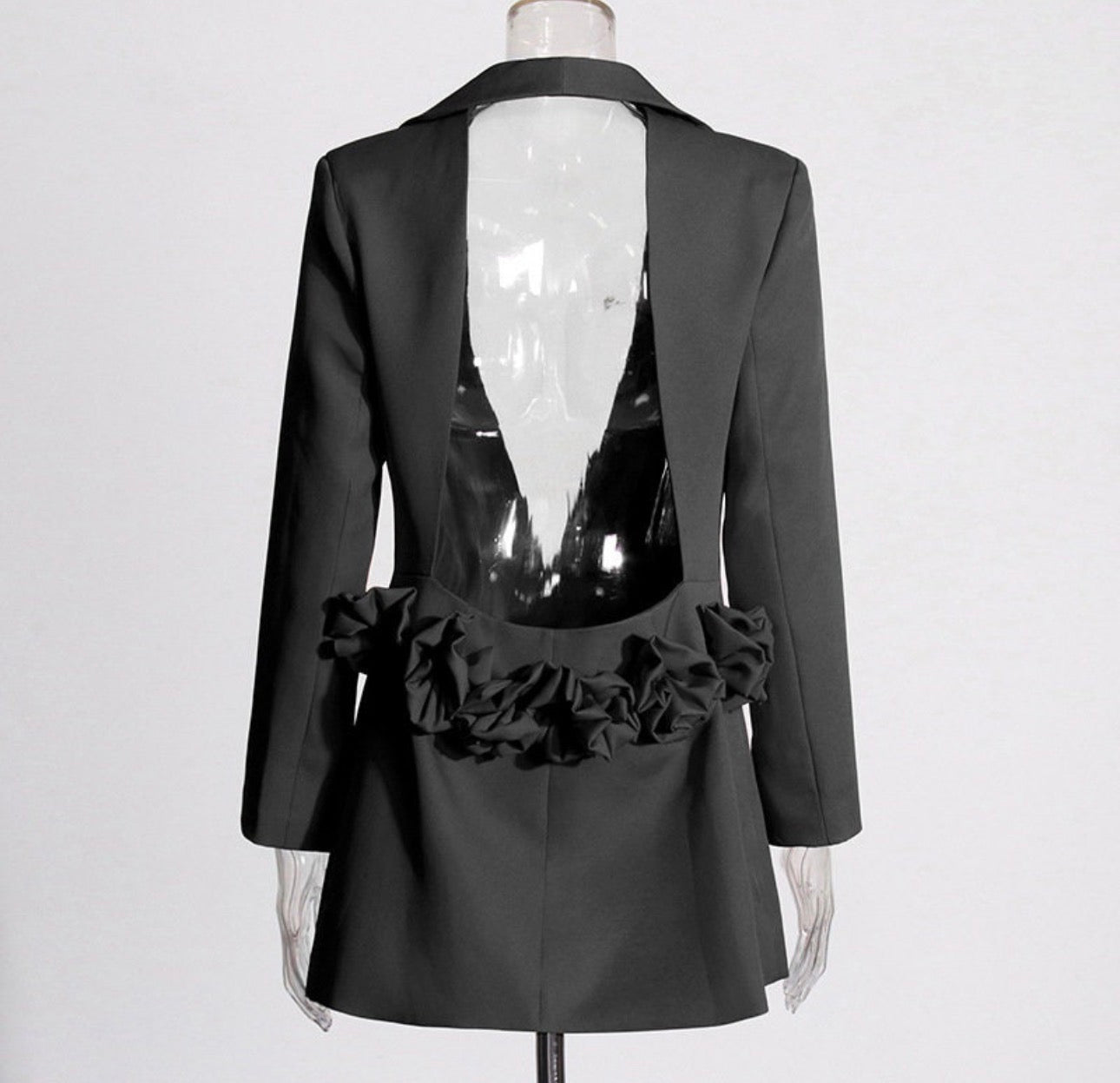 Marise Backless 3D Rose Detail Blazer