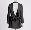 Marise Backless 3D Rose Detail Blazer