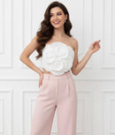Kyan Strapless Sequin 3D Flower Tube Top