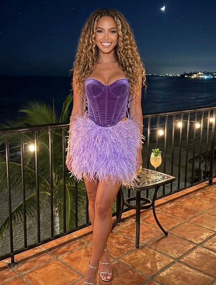 Tatum Feather Mini Skirt