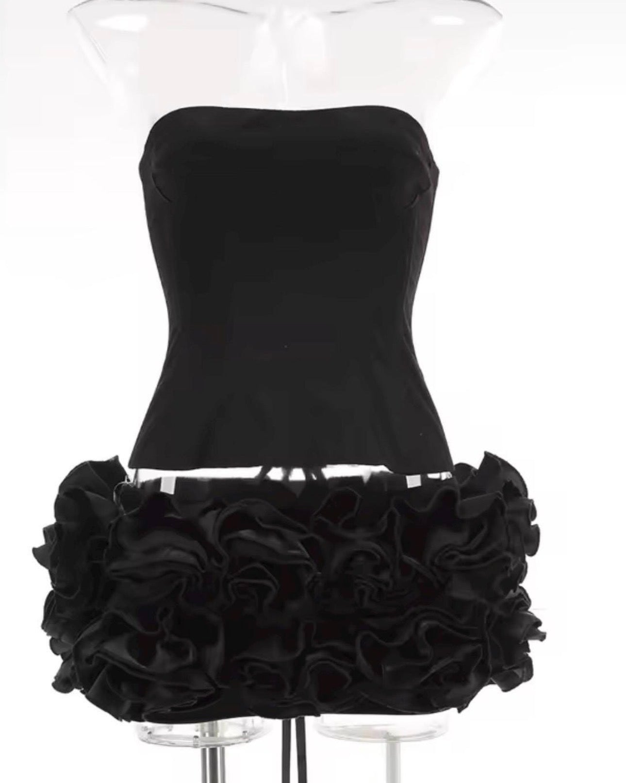 Mariah Lace Up Corset Floral Ruffle Mini Skirt Set
