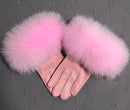 Fur Trimmed Leather Gloves